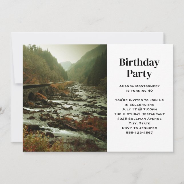 Beautiful Scenic Nature Photo Birthday Invitation (Front)