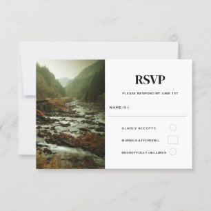 Beautiful Scenic Nature Photo Casual Wedding RSVP Card