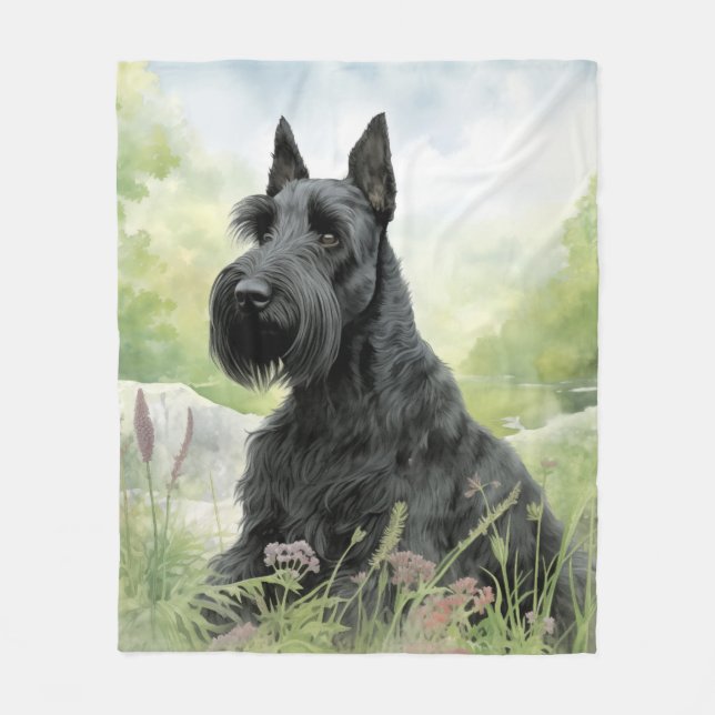 Beautiful Scottie Fleece Blanket (Front)
