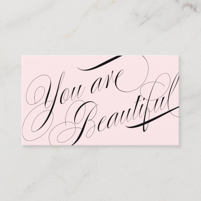Beautiful Script Pink Hair and Beauty Salon Business Card (Front)