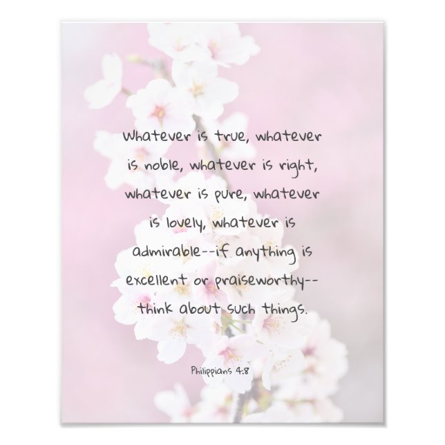Beautiful Scripture Bible Verse Quote Photo Print (Front)