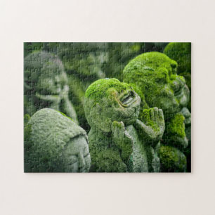 Beautiful Sculpted Faces with Moss jigsaw puzzle