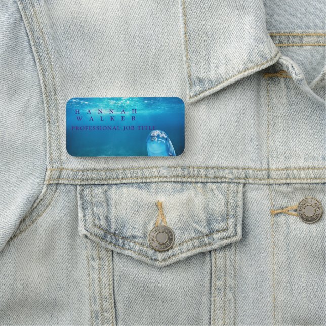 Beautiful sea and dolphin name tag (In Situ)