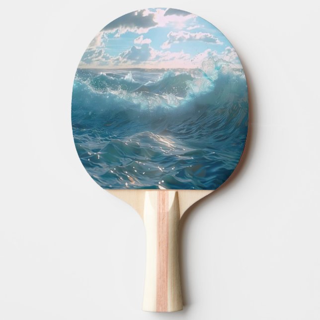 Beautiful sea and waves ping pong paddle (Front)