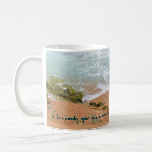 Beautiful Sea rocks in a misty day, travel Coffee Mug