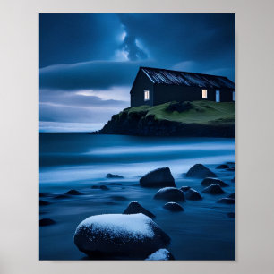 Beautiful sea scenery or drawing poster