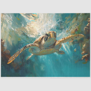 Beautiful Sea Turtle Decoupage Tissue Paper