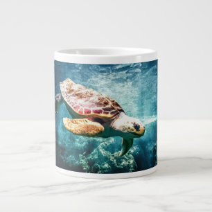 Beautiful Sea Turtle Ocean Underwater Image Large Coffee Mug