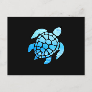Beautiful Sea Turtle Silhouette Seen From Undersea Announcement Postcard