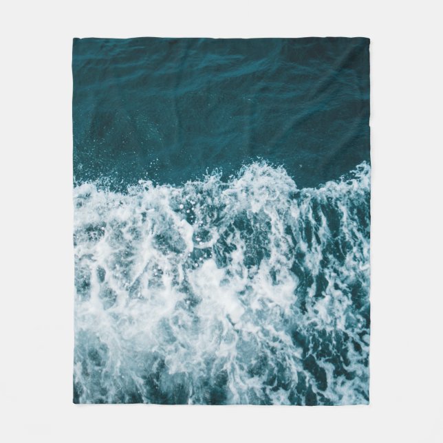 Beautiful Sea Waves Fleece Blanket (Front)