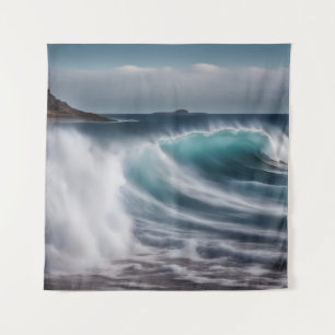 Beautiful sea waves tapestry