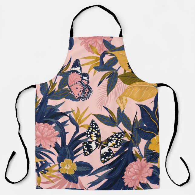Beautiful seamless artistic sweet tropical pattern apron (Front)