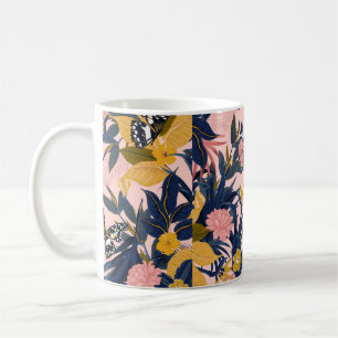 Beautiful seamless artistic sweet tropical pattern coffee mug