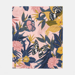 Beautiful seamless artistic sweet tropical pattern fleece blanket