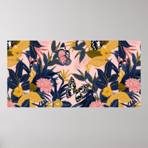 Beautiful seamless artistic sweet tropical pattern poster