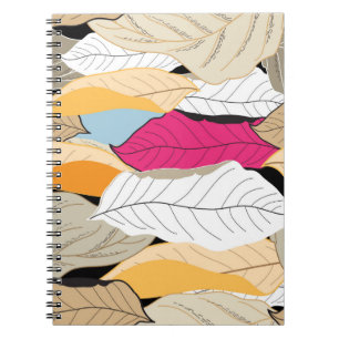 beautiful seamless autumn pattern of coloured leav notebook