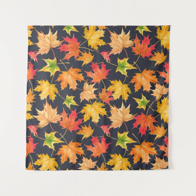 Beautiful seamless autumn pattern with watercolor  tapestry (Front)