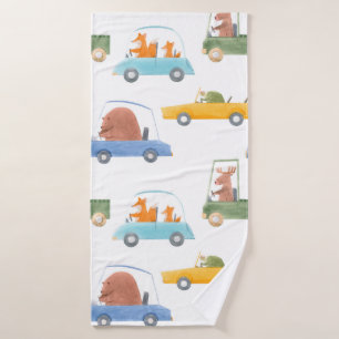 Beautiful seamless baby pattern with cute hand dra bath towel