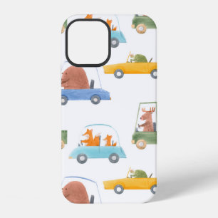 Beautiful seamless baby pattern with cute hand dra iPhone 12 case