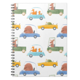 Beautiful seamless baby pattern with cute hand dra notebook