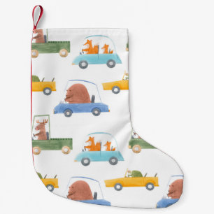 Beautiful seamless baby pattern with cute hand dra small christmas stocking