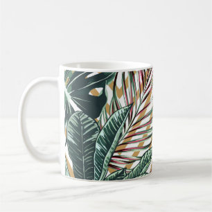 Beautiful seamless floral pattern background with coffee mug
