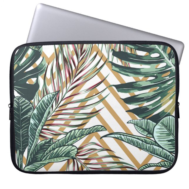 Beautiful seamless floral pattern background with  laptop sleeve (Front)