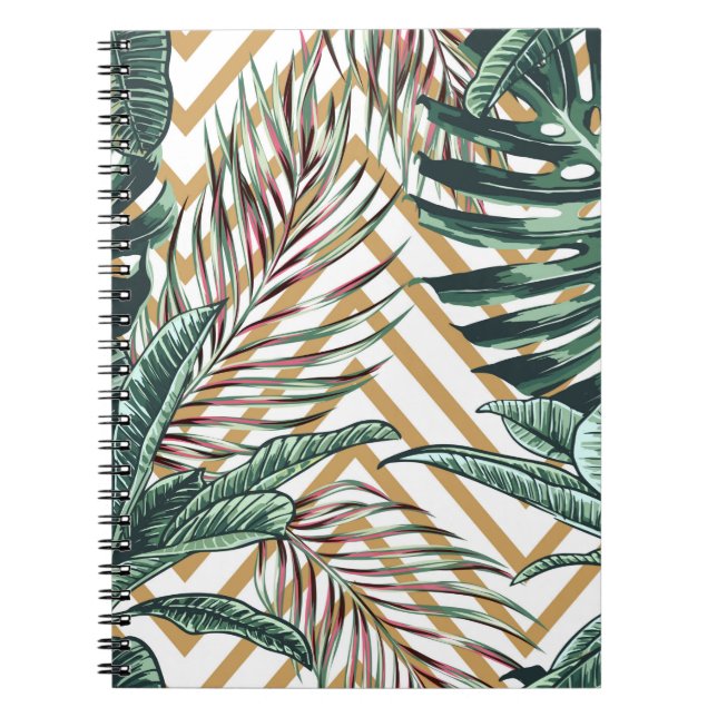 Beautiful seamless floral pattern background with  notebook (Front)