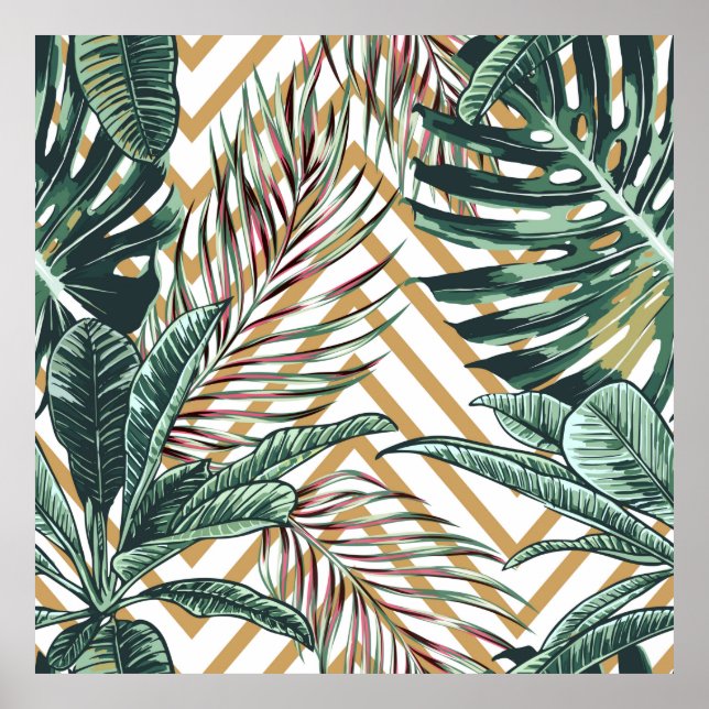 Beautiful seamless floral pattern background with  poster (Front)