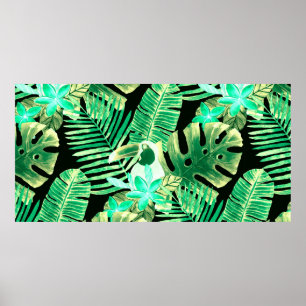 Beautiful seamless floral summer pattern backgroun poster