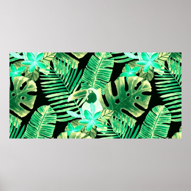 Beautiful seamless floral summer pattern backgroun poster (Front)