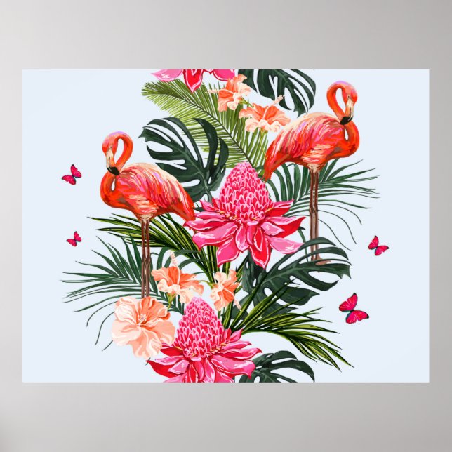 Beautiful seamless floral summer pattern backgroun poster (Front)