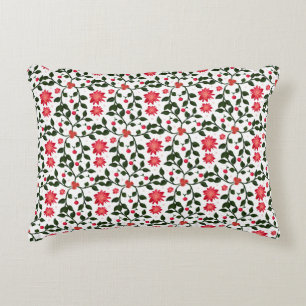 Beautiful seamless floral vine cherry pattern decorative cushion