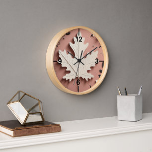 Beautiful Seamless leaves Design  Clock