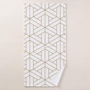 Beautiful Seamless pattern japanese shoji kumiko,  Bath Towel