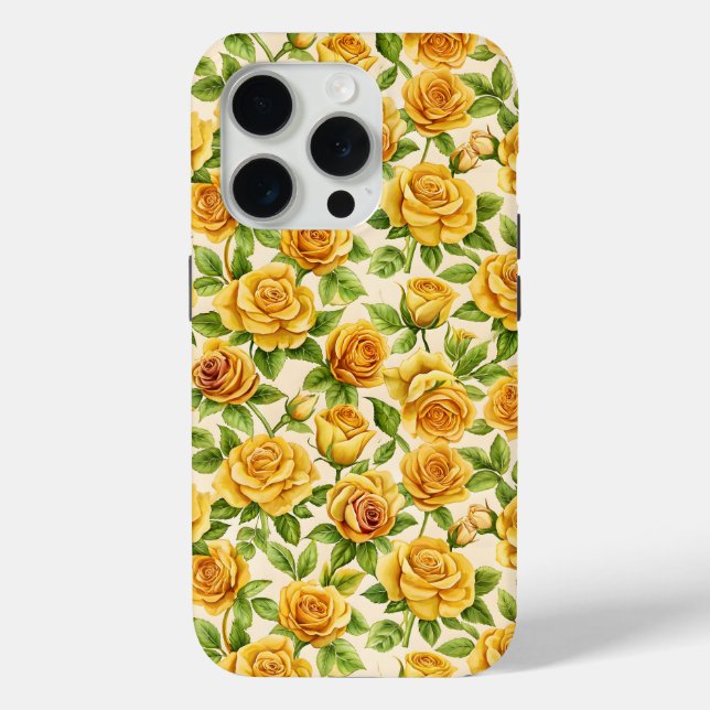 Beautiful Seamless Pattern of Yellow Roses Case-Mate iPhone Case (Back)