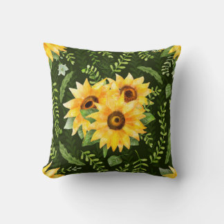 Beautiful seamless pattern with bright sunflower h cushion