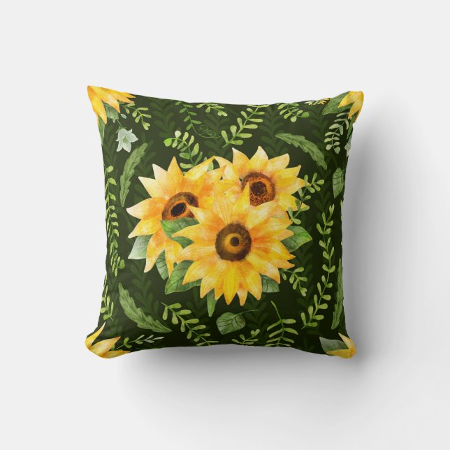 Beautiful seamless pattern with bright sunflower h cushion (Front)