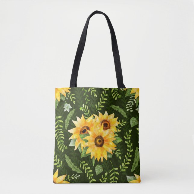 Beautiful seamless pattern with bright sunflower h tote bag (Front)