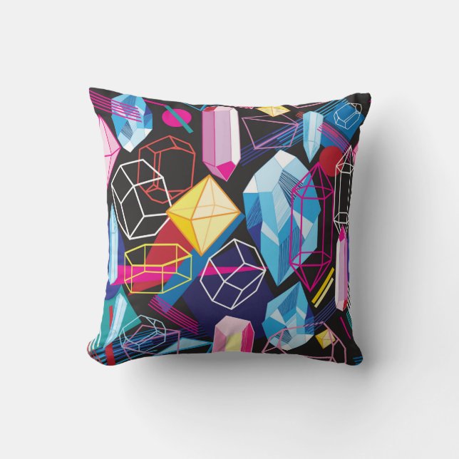 Beautiful seamless pattern with colorful crystals  cushion (Front)