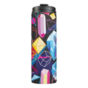 Beautiful seamless pattern with colourful crystals thermal tumbler