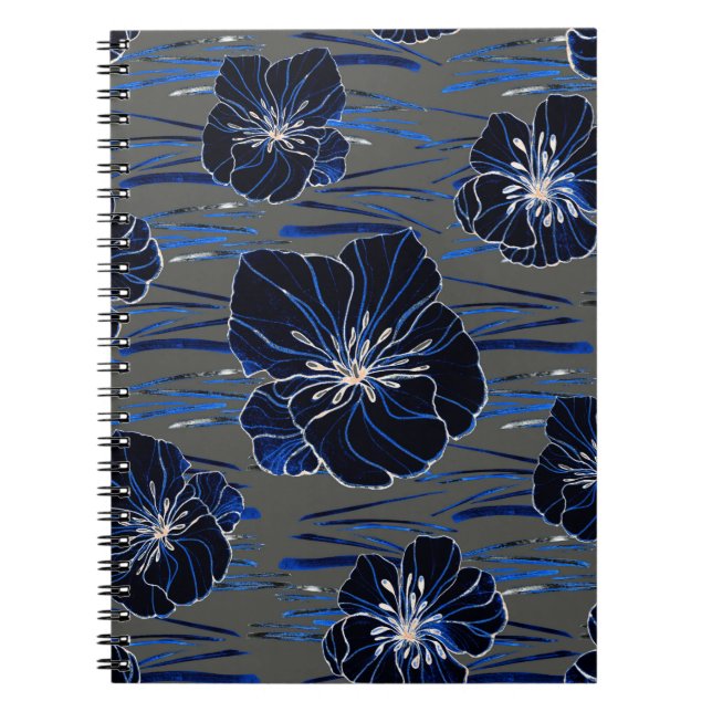 Beautiful seamless pattern with watercolor stylise notebook (Front)