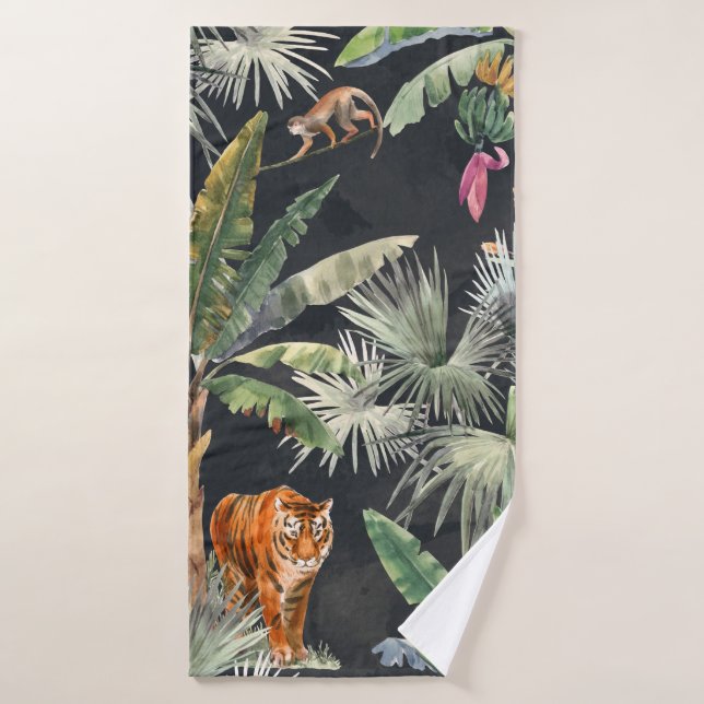 Beautiful seamless pattern with watercolor tropica bath towel (Bath Towel)