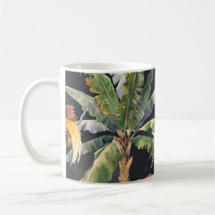 Beautiful seamless pattern with watercolor tropica coffee mug