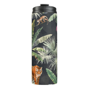 Beautiful seamless pattern with watercolor tropica thermal tumbler