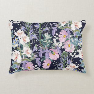 Beautiful seamless spring pattern with wild flower decorative cushion