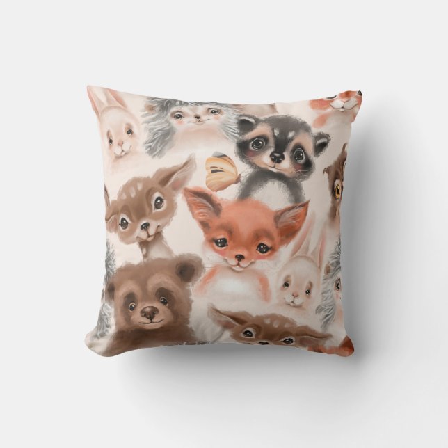 Beautiful seamless, tileable, watercolor pattern w cushion (Front)