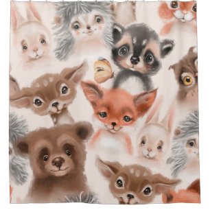 Beautiful seamless, tileable, watercolor pattern w shower curtain