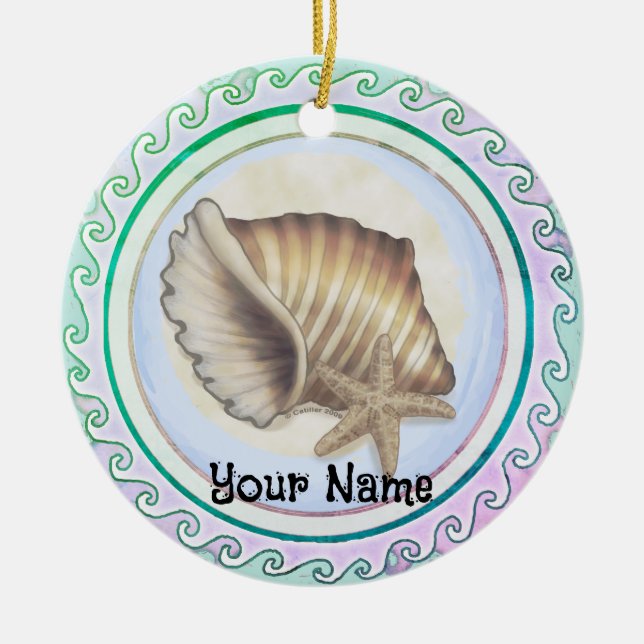 Beautiful seashell  ceramic tree decoration (Front)