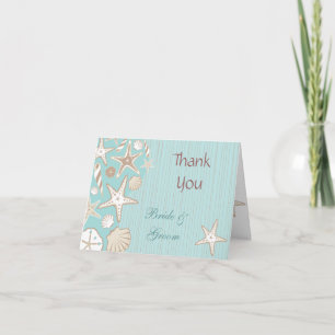 Beautiful Seashell Wedding Thank You Note Card